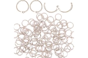 S SYDIEN Binder Rings 1/2 inch, Loose Leaf Binder Rings 100 Pack, Nickel Plated Steel Binders Ring for Paper, Metal Index Card Ring for School Office