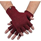 Evolution Knitwear Alpaca Knit Fingerless Gloves - Made in the USA - Super Soft Baby Alpaca - Large