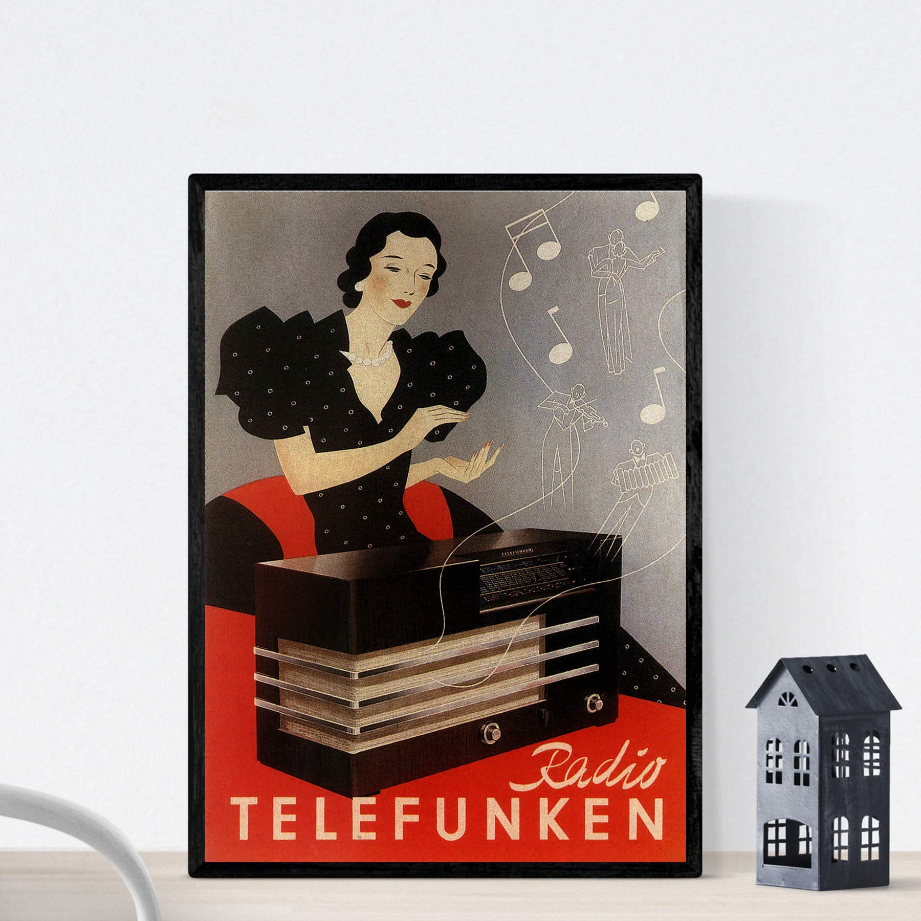 Nacnic Vintage Poster Ad-Telefunken Radio Vinate 1935 .. Size A4