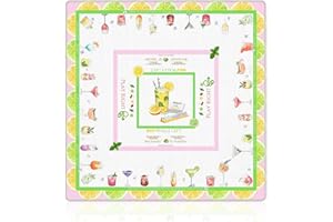 LZYRF Cocktail Mahjong Mat 31.5 x 31.5 in, Funny Lemon Martini Mojito Anti Slip and Noise Reduction Game Table Cover for Party Bachelorette Mahjong Dominoes Card Board Tile Games