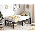 QEROMY Twin Bed Frame - 18 in Sturdy Platform Bed Frame Twin Size, Heavy Duty Metal Bed Frame No Box Spring Needed, Quick & Easy Assembly, No Noise, Black