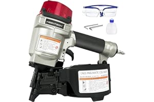 KEENTECH Pneumatic Siding Nail Gun for 1" to 2-1/4" 15-Degree Nails, Coil Siding Nailer with Bump Firing for Fast Nailing Speed, Coil Nail Gun for Pallets, Siding, Crating, Fencing, Decking, CN55