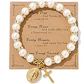 First Communion Bracelet Gifts for Women Baptism Confirmation Bracelet Adjustable Cross Bracelets Catholic Christian Religious Bracelets 1st Communion Gifts Baptism Gifts for Daughter Granddaughter
