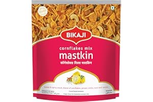 Bikaji Mastkin Cornflakes Mixture – 14.11 oz (400g) Pack | Ready to Eat Crunchy Indian Namkeen Snack with Potato Sticks, Cornflakes & Cashews | Authentic Bikaneri Flavor | Perfect Tea-Time Munching Mix