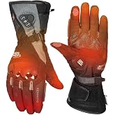 KEMIMOTO Heated Motorcycle Gloves, Dual-Zone Waterproof Winter Gloves | Dual-zone heat with a 3000mAh battery, 3-6 hour runtime, magnetic bike power, waterproof protection, and touchscreen fingers