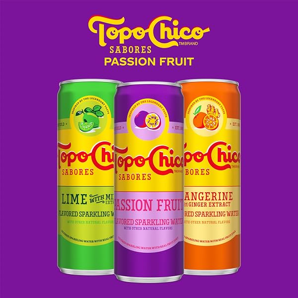 TOPO CHICO SABORES PASSIONFRUIT FLAVORED SPARKLING WATER, 12 FL OZ, 8 PACK
