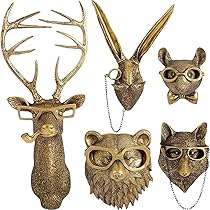 Amazon.com: UITWMKTG 5 Pack Animal Head Wall Decor Gold Wall