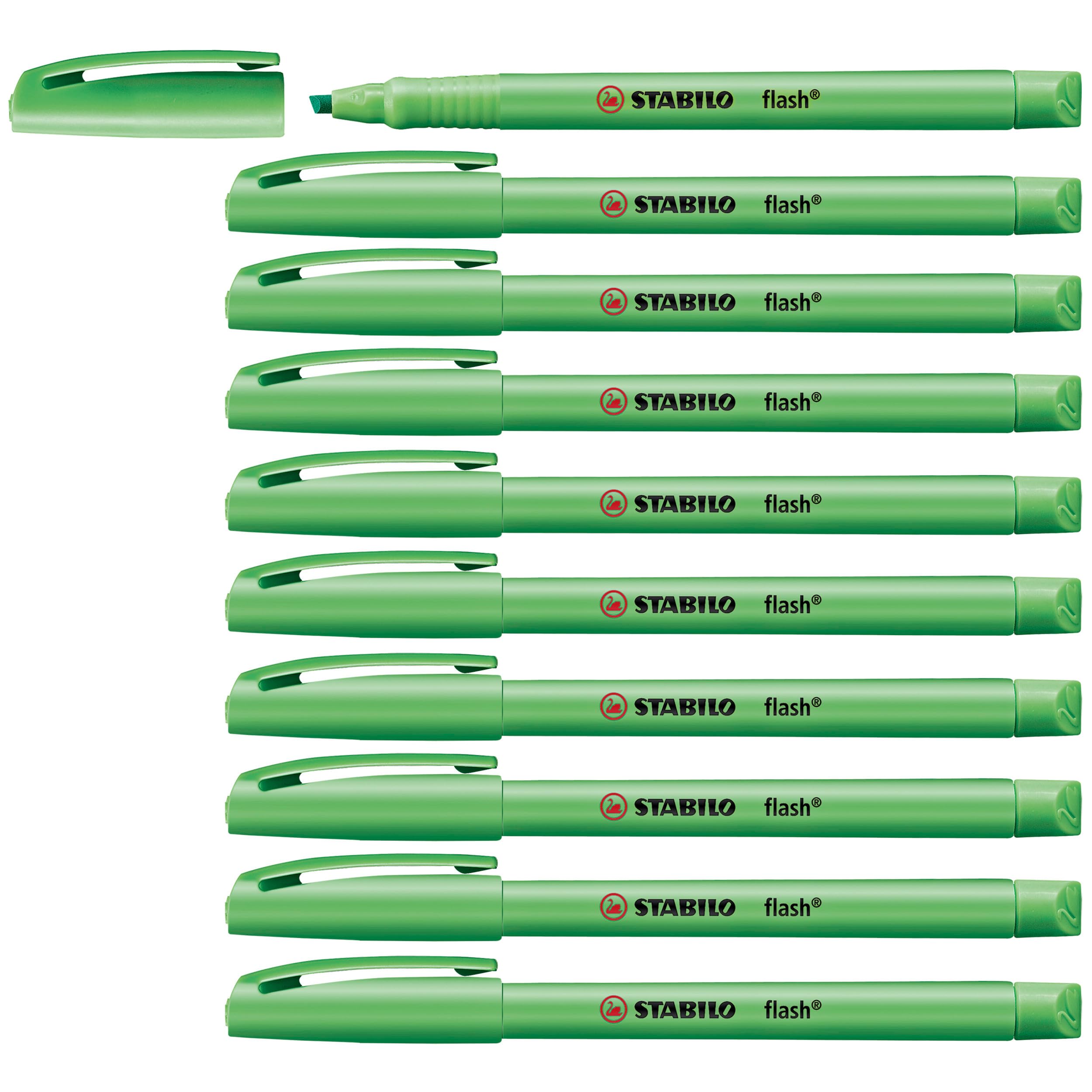 STABILO Highlighter flash - Pack of 10 - green