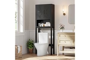 23.6" w Over the Toilet Storage Cabinet, Bathroom Shelf Organizer with Adjustable Shelf, Freestanding Space Saver Rack with A