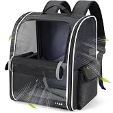 Lekereise Dog Carrier Backpack for Small Medium Dogs Cats up to 18 lbs, Breathable Pet Backpack Carrier with 3 Entrances, Collapsible Cat Backpack Carrier, Travel Hiking Puppy Backpack