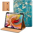 DTTO for iPad Pro 13 inch Case (M4) 2024, Premium Leather Business Folio Stand Cover with Pencil Holder - Auto Wake/Sleep and Multiple Viewing Angles, Built in Hand Strap & Pocket, Blossom