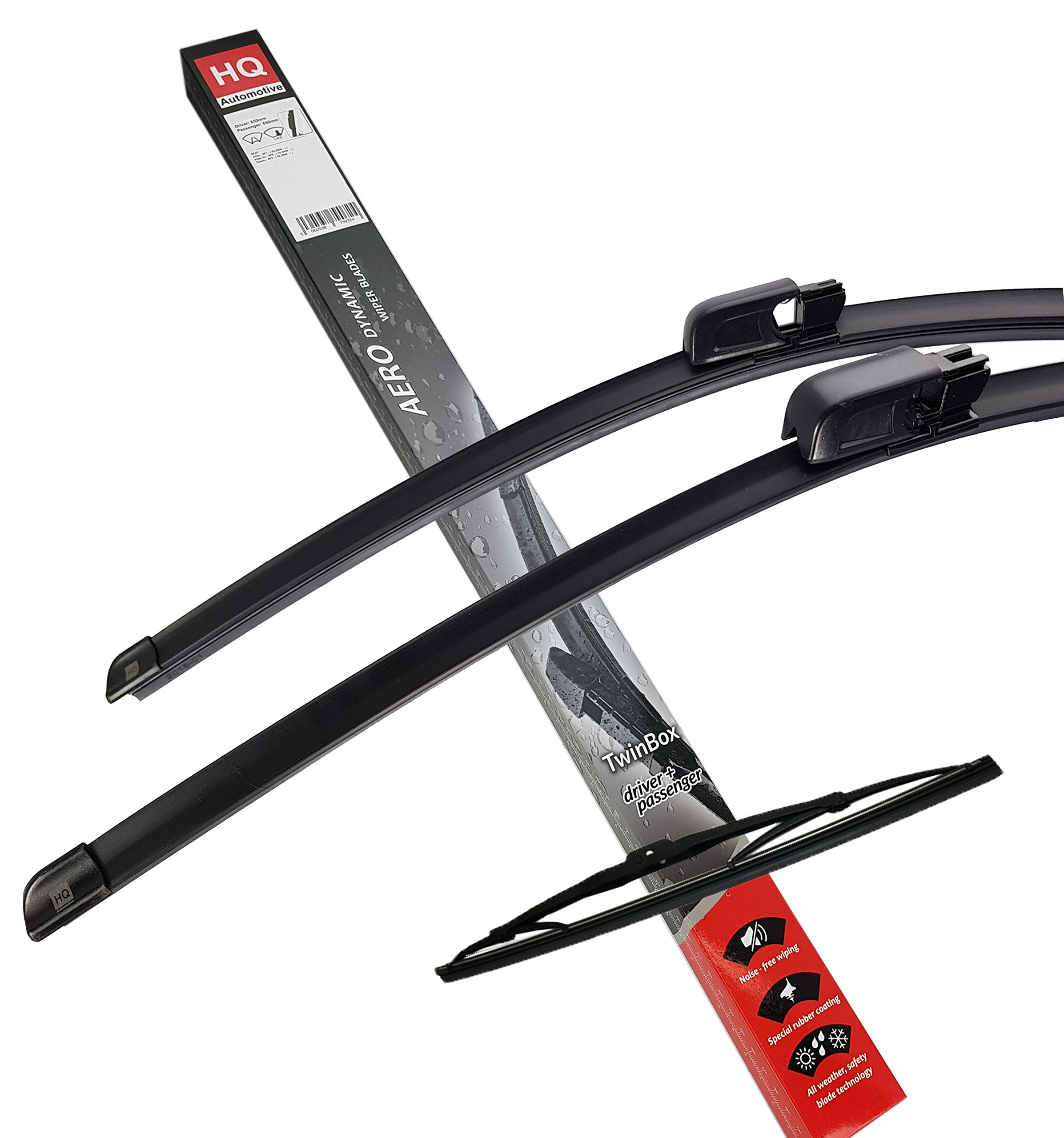 HQ Automotive Wiper Blades for Audi A4 Avant (2003-2004) (2004-2008) Rs4 (2006-2008) S4 (2004-2008) Front Rear Kit, Ad22-225|Hq13C