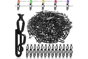 Blulu 200 Pcs Christmas Light Clips Hooks, Outdoor Universal Gutter and Shingle Clip Compatible with C9 C7 C6 for Roof, Roof Ridge Line, Fence, Icicle Lights (Black)