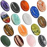 Amazing Gemstone Pack of 11 Bulk Worry Stones Set - Premium Wholesale Bulk Crystals Healing Stones for Anxiety, Stress, Calm Stripe Meditation