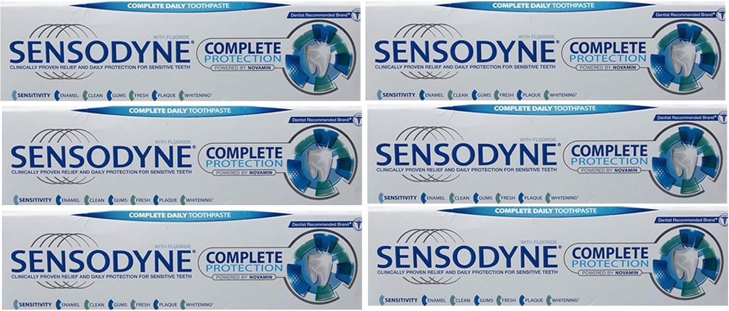 Sensodyne Complete Protection Toothpaste 75ml (Pack 6), 75 ml (Pack of 6)