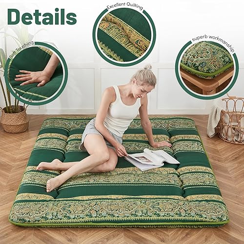 Zelladorra Japanese Floor Mattress, Futon Mattress with Portable