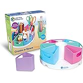 Learning Resources Create-a-Space Storage Center - Pastel, Homeschool Storage, Nursery Organizer, Fits 3oz Hand Sanitizer Bot