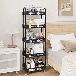 UDEAR 5-Tier Rolling Utility Cart with 12 Category