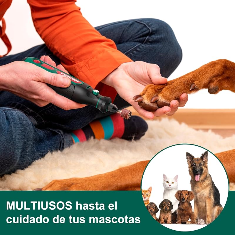 HYCHIKA 3,6V Mini Amoladora Eléctrica Bateria，Con 89 Accesorios para Taladrar, Lijar, Pulir, Grabar，Mini Taladro Eléctrica con Velocidad Ajustable y Carga Tipo-C，Herramienta Rotativa Ideal para DIY