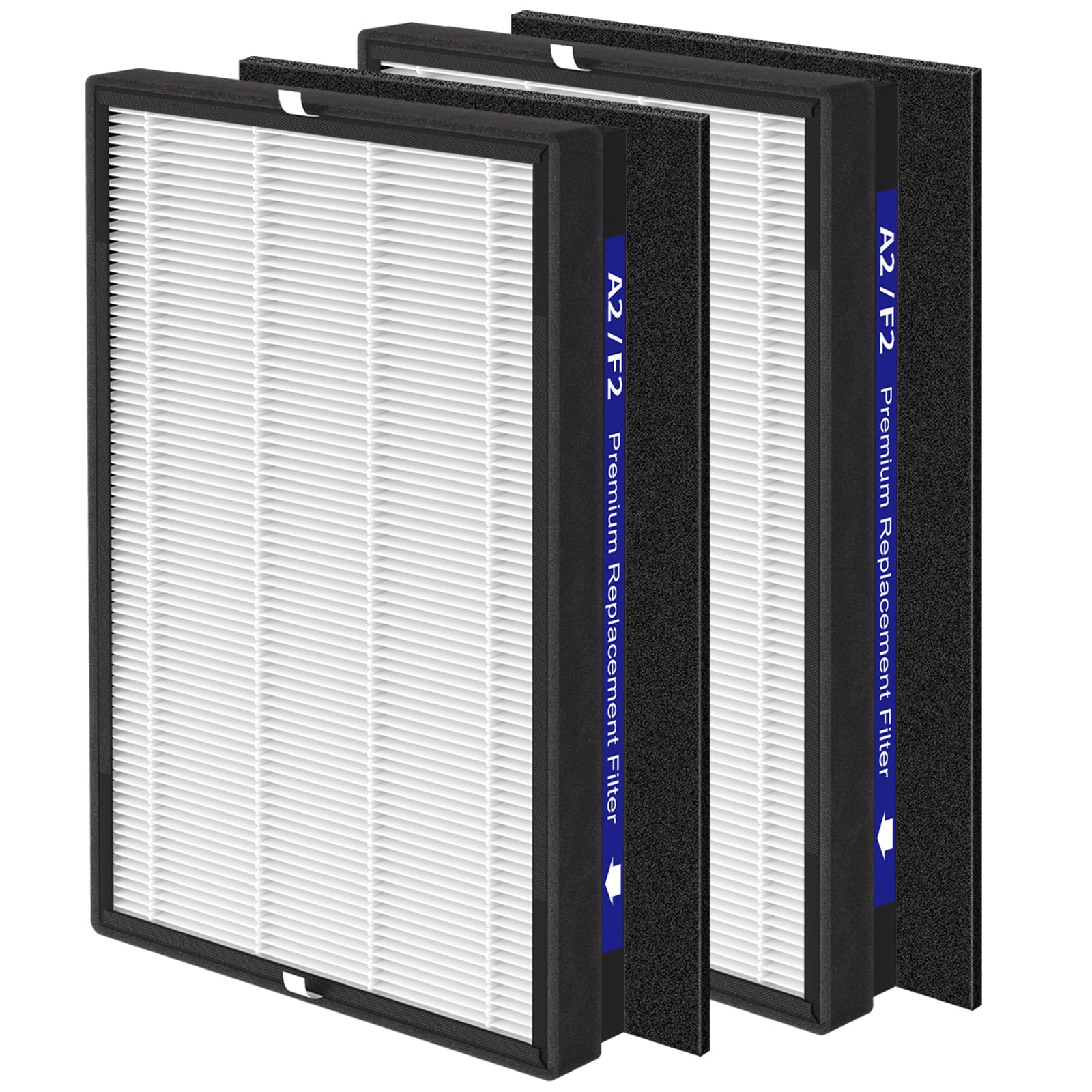 Photo 1 of 2 Pack A2 F2 True HEPA Replacement Filter Compatible with 3M Filtrete Room Purifier Models FAP-C02-A2, FAP-C03-A2, FAP-T03-A2, FAP-C02WA-G2, FAP-C03BA-G2, FAP-T03BA-G2, FAP-SC02N, Part # 1150101