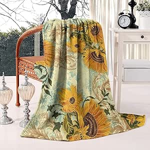 Amazon.com: Heart Wolf Sunflower Print Fabric 50X60 Inch ...