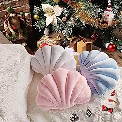 YRXRUS Shell Pillow, White Seashell Pillow, Patio