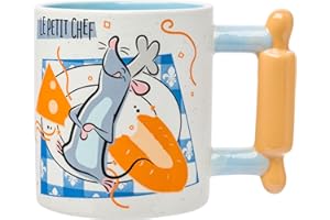 Silver Buffalo Ratatouille Little Chef Shaped Handle Ceramic Mug, 20 Ounces