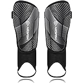 Upgraded Soccer Shin Guards for Kids Youth Adults, CE Certified AirsFish Shin Guard Sleeves Protection Gear for Boys Girls Soccer Games EVA Cushion Reduce Shocks and Injuries