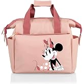 PICNIC TIME Disney Minnie Mouse On The Go Insulated Lunch Bag, Soft Cooler Lunch Box, Leak Resistant Reusable Lunch Tote, Work Lunchbox, Thermal Cooler Bag with Dual Compartments (Pink)