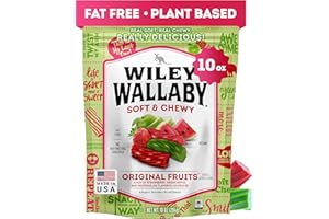 Wiley Wallaby Licorice 10 Ounce Classic Gourmet Soft & Chewy Australian Original Fruits Licorice Candy Twists, 1 Pack