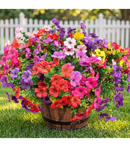 Amazon.com: FULLMUSIC Autumn Artificial Flowers for Outdoors, UV