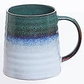 Garnome Extra Large Ceramic Coffee Mugs, 23 oz Handmade Pottery Mug, Big Tea Cups with Handle for Office and Home, Dishwasher and Microwave Safe (Ink Green)