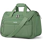 HanTrip Carry on Duffel Bag Foldable Duffle Bags for Travel, Under Seat Personal Item Bags for Airplanes, Weekender Overnight Mens Travel Tote Bag for Women Softside Carry on Luggage (Forest Green)