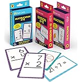 Carson Dellosa Education Division, Fractions, and Multiplication Flash Cards, 3 Sets of Flashcards, Math Games for Kids 8-12, 3rd Grade Mathematics Practice and Up