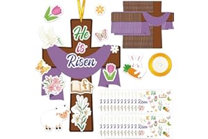 24 Set He is Risen Paper Cross Easter Crafts Kit, Christian First Communion Gift, DIY Make Your Own Jesus Resurrection Criss 
