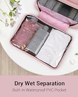 Maliton Hanging Toiletry Bag Large Foldable Travel Wash Bag Pink 4 Compartments view 4
