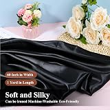 DIVINA VITAE Satin Fabric by the Yard 60in Wide Black Silk Like Dress Material view 4