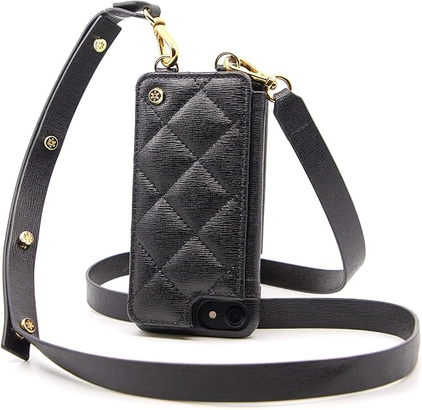 goldno.8 Crossbody Cell Phone Case Leather Wallet with Adjustable Strap