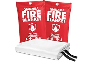 QIANZIEA Fire Blanket,2 Pack,40"x40" Fire Blankets Emergency for Home and Kitchen