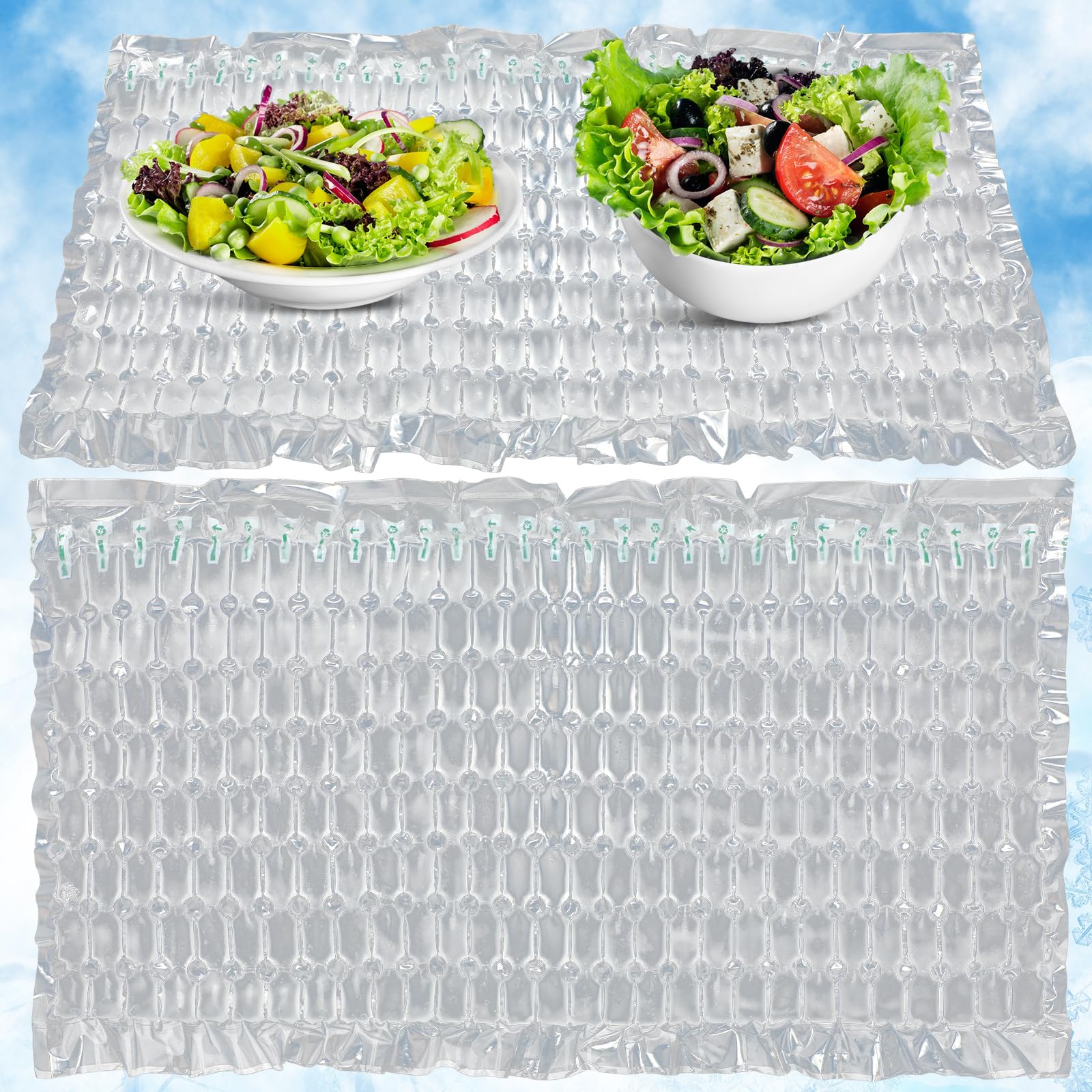 Photo 1 of Reallnaive 2 Pack Reusable Freezable Ice Mat Sheets for Coolers Flexible Ice Packs for Food Trays, Cheese Boards, Deli Meats, Veggie Plates, Sushi, Party Platters