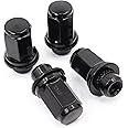 Set of 24 Veritek 12x1.5mm 1.87 Inch 47mm Length 13/16 Hex OEM Factory Mag Washer Style Black Lug Nuts for Toyota Tacoma 4 Runner FJ Cruiser SR5 Pre-Runner TRD Off-Road Limited OEM Replacement