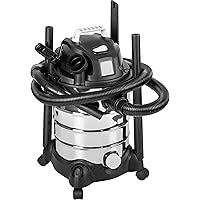 �鶹�� Basics 6 gallon, 3.5 HP Stainless Steel Wet/Dry Vacuum with Attachments, Grey/Black