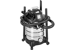 �鶹�� Basics 6 gallon, 3.5 HP Stainless Steel Wet/Dry Vacuum with Attachments, Grey/Black