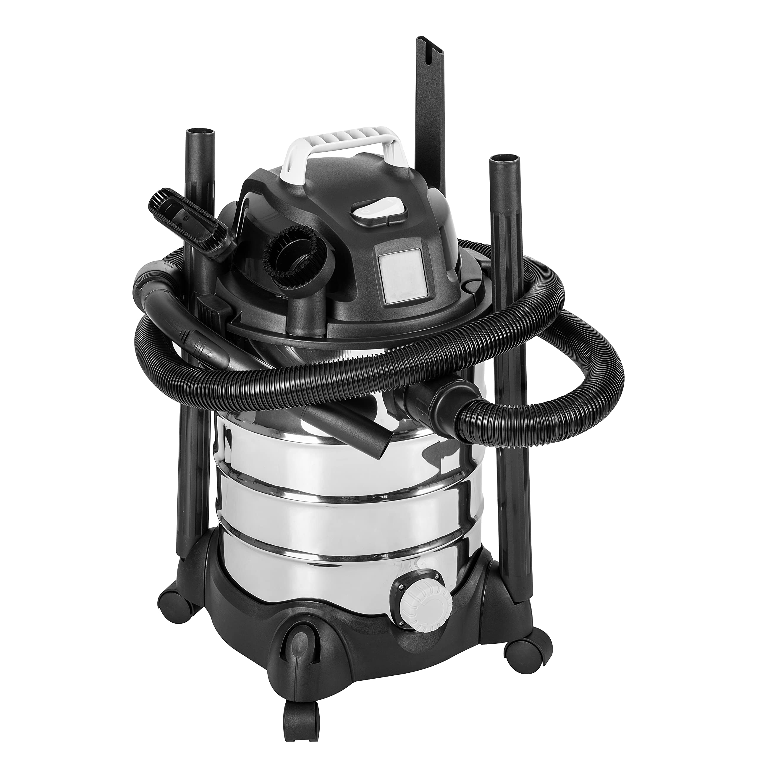 Amazon Basics Wet Dry Vacuum Cleaner, 6 gallon Shop, 3.5 HP Stainless Steel, Grey/Black Image