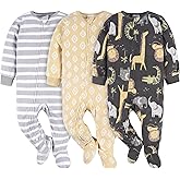 Gerber unisex-baby Fleece Footed Pajamas 3-pack