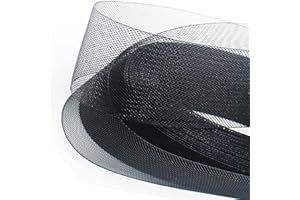 WARMADORN 3 Inch 50 Yard Stiff Horsehair Braid for Polyester Boning Sewing Wedding Dress Dance Skirt Gowns Shaping Trimming Accessories (3inch, Black)