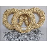 Floral Supply Online - 12" Straw Wreaths and Greening Pins Kit for Craft, Arrangements, Decorative Wreaths, and Floral. Bulk 