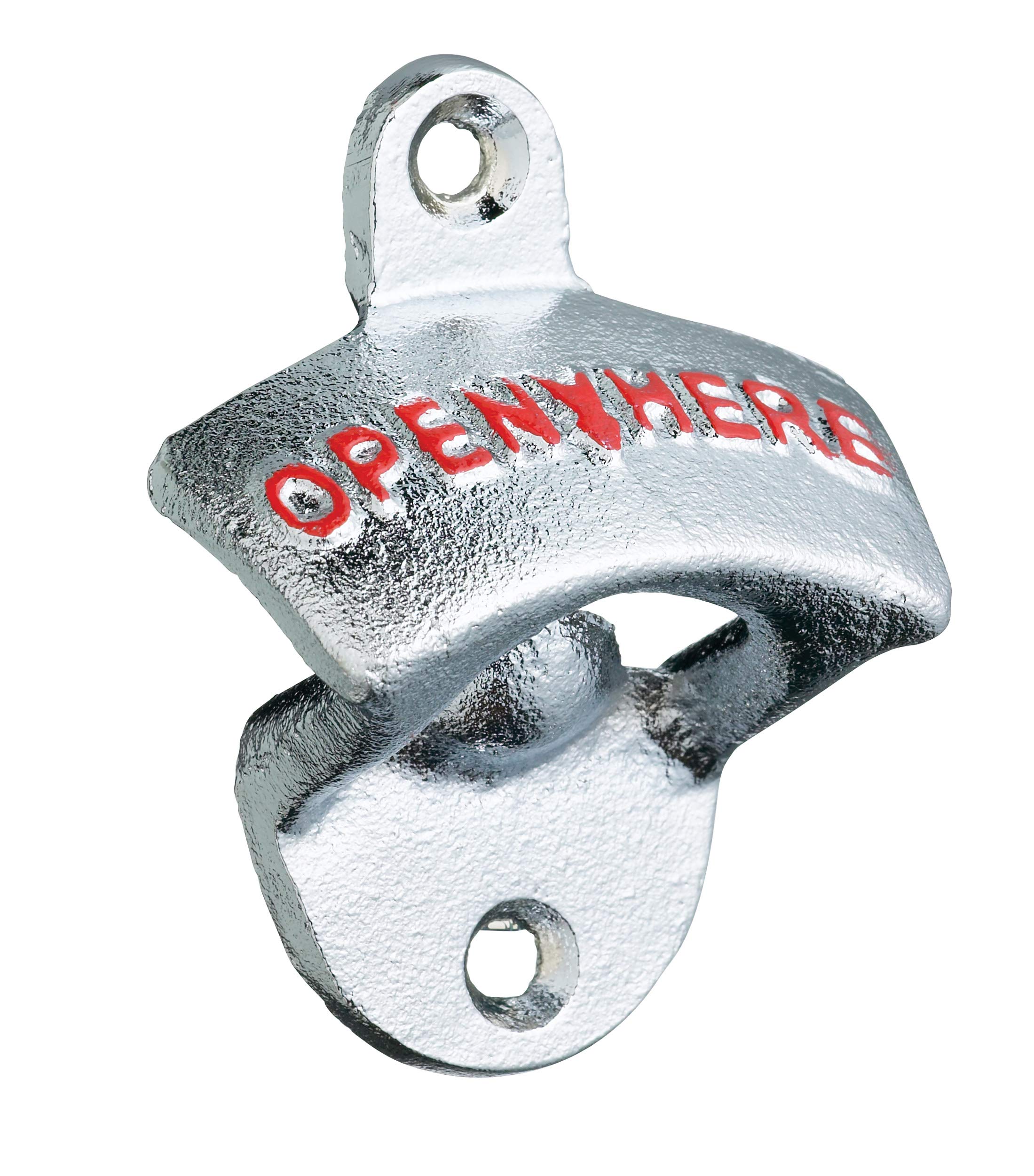 BarCraft KCBCWALL Wall Mounted Bottle Opener, Retro Design, 6.5 x 3 x 8cm, Silver