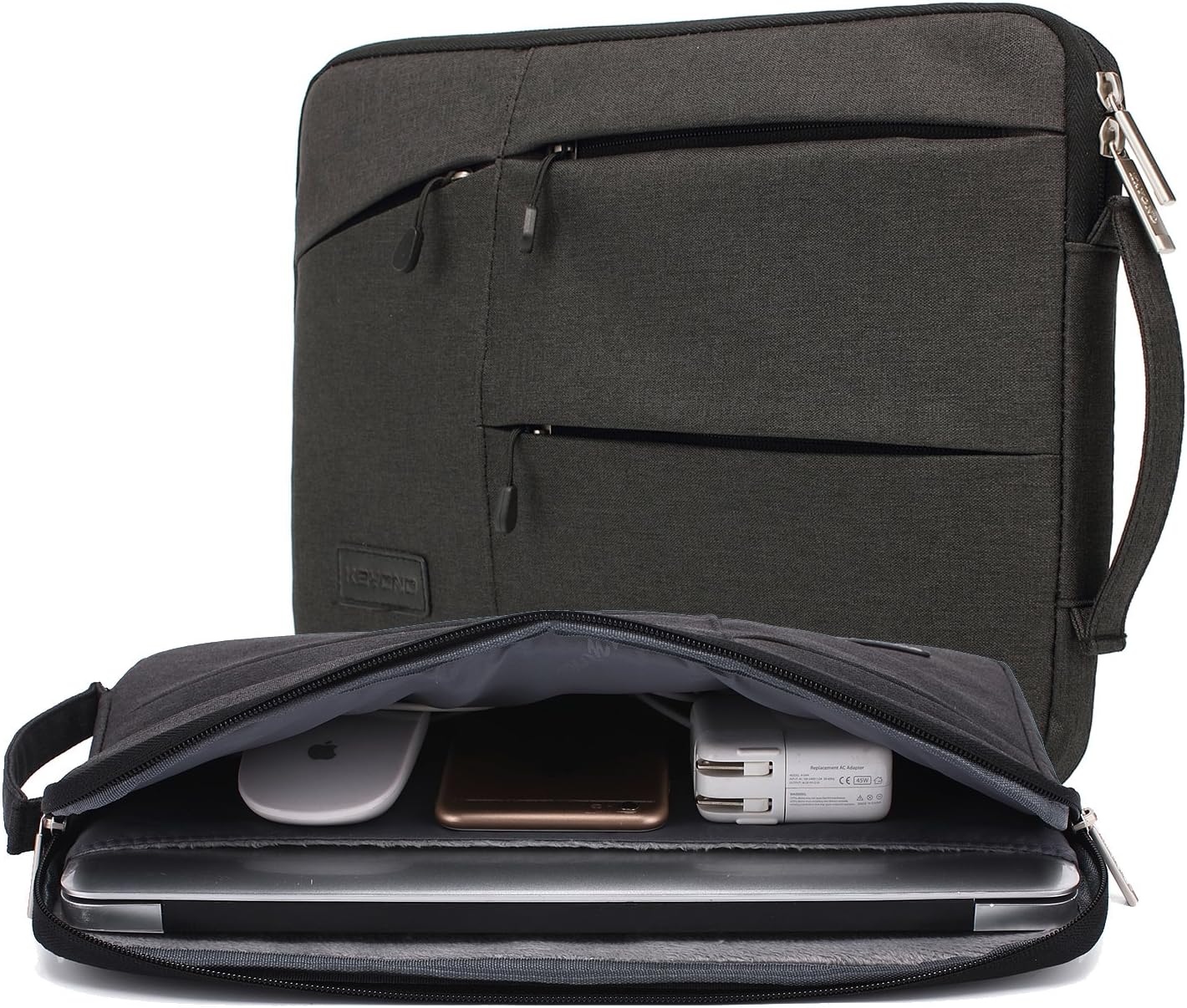 KAYOND 15 Inch Water Repellent Laptop Sleeve Case Notebook Bag for MacBook Pro 15.4-inch Retina 15-15.6 inch laptop (15-15.6 Inch, Black)