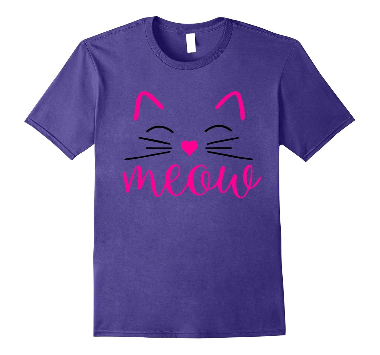 Meow Cute Cat Face. Funny Costume Tshirt for Cat Lovers-ANZ